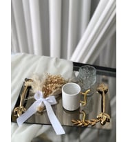 GOLD MODEL SÜSLÜ DAMAT KAHVESİ TEPSİSİ KIZ İSTEME TEPSİSİ