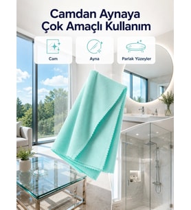 40x60 Mikrofiber Cam Temizlik Bezi İz ve Tüy Bırakmayan Profesyonel Cam Silme Bezi