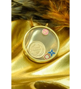 CAM ÇERÇEVELİ ÇEYREK KOLYE UCU 22 AYAR A071458