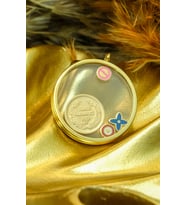 CAM ÇERÇEVELİ ÇEYREK KOLYE UCU 22 AYAR A071458