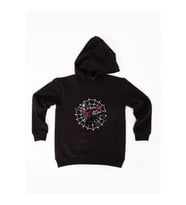 Spiderman baskılı örümcek adam kapüşonlu pamuklu kumaş çocuk sweatshirt (Siyah)
