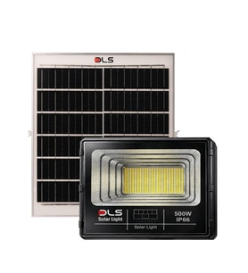 DLS 500W Güneş Enerjili Solar LED Projektör Harici Solar Panelli, 5 Metre Kablolu 501-500 (Beyaz)