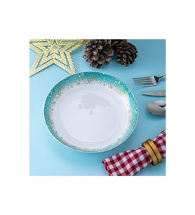 İSTANBUL PORSELEN STARLİGHT FİNE BONE NEW YEAR YILBAŞI ÇUKUR TABAK 22 CM