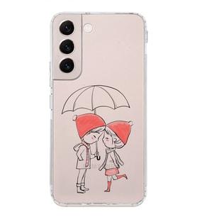 Samsung Galaxy S22 Uyumlu Kamera Korumalı Kapak Aşk Tasarımlı  Şeffaf  Kılıf