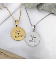 sevgililere özel gold ve gümüş yazılı tarihli 2 adet kolye