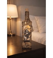 El Yapımı Led Işıklı Dekoratif Obje–Etnik Kadın Figürlü Vintage Tasarım–Ev ve Ofis Sanat Dekoru 33cm