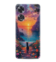 Oppo A60 Kılıf Boutique Baskılı Resimli Manzara Kedi Pcode -096