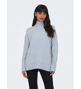 Only Kadın Yüksek Yaka Örme Kazak - 15297172 (Mavi)