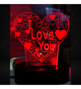 Kişiye Özel Love Led Gece Lambası Seni Seviyorum Lambası