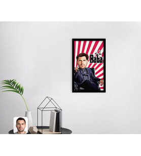 BK Gift Kişiye Özel Godfather Baba Karikatürlü Dekoratif Ahşap Siyah Çerçeveli Tablo-21