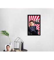 BK Gift Kişiye Özel Godfather Baba Karikatürlü Dekoratif Ahşap Siyah Çerçeveli Tablo-21