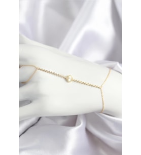 pilelistore Pirinç Zirkon Taşlı Yonca Model Gold Renk Şahmeran - TJ-SN715