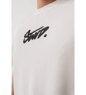 Erkek Tişört Yazlık Baskılı Oversize Kısa kol T-Shirt - Beyaz