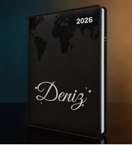 BK Gift Kişiye Özel İsimli Termo Sert Kapak 2026 Siyah Ajanda -3, Öğretmenler Günü Hediyesi, Yeni İş Hediyesi