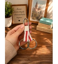 Anahtarlık Karabinalı Metal Kumaş Askılı Çanta ve Araba Anahtarı Aksesuarı 11 cm