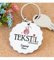 Tekstil Mühendisi Tasarımlı Papatya Anahtarlık