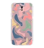 Samsung Galaxy J7 Pro Uyumlu Kamera Korumalı Kapak Abstract Tasarımlı  Şeffaf  Kılıf