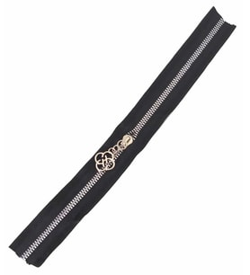 Angel Çanta Aksesuar Başlıklı Fermuar 40 Cm Gümüş Metal Siyah