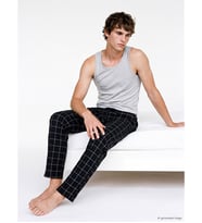 LC WAIKIKI Siyah Regular Fit Ekose Desenli Erkek Pijama Altı
