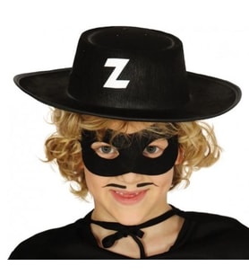 Z Logolu Zorro Şapkası Ve Zorro Maskesi Çocuk Boy