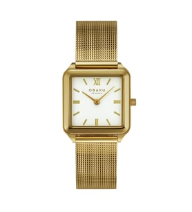 Obaku Denmark V309LXGWMG Quartz Hasır Altın Rengi Safir Cam 26 mm Kadın Kol Saati