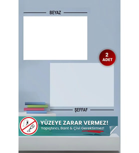 Taşınabilir Akıllı Yazı Tahtası, 60x100 cm, Şeffaf ve Beyaz, Yeri Değiştirir