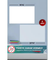 Taşınabilir Akıllı Yazı Tahtası, 60x100 cm, Şeffaf ve Beyaz, Yeri Değiştirir