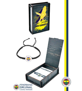 Fenerbahçe Orijinal Lisanslı Fb Logo Makrome Siyah Bileklik Kanarya Baskılı Hediyelik Ahş