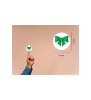 Yeşil Fiyonk Baskılı Etiket Yuvarlak Mat Çıkartma Round Sticker 4 Cm (45 ADET)
