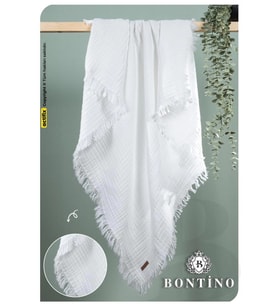 Müslin Örtü & Battaniye 4 Katlı Saçaklı %100 Pamuk 100x110 Cm Ekstra Yumuşak ve Nefes Alabilir
