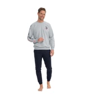 U.S. Polo Assn. Erkek Uzun Kollu Baskılı Pijama Takımı (Gri)