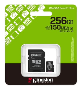 KINGSTON CANVAS SELECT PLUS 256GB MICRO SDHC CLASS10 150MB/s HAFIZA KARTI SDCS3/256GB