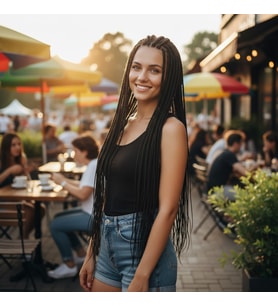 Afrika Örgüsü ve Rasta İçin Sen / Siyah
