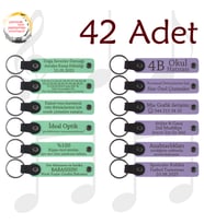 Yeşil & Mor Menekşe, Yılbaşı Etkinliklerine Küçük Hediyelik, 42’li Set, Kişisel Yazılı Anahtarlık