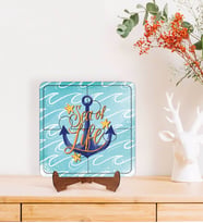 BK Gift Çapa Tasarımlı Ahşap Standlı Puzzle Çerçeve-2