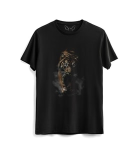 Tiger Baskılı  Siyah Tshirt