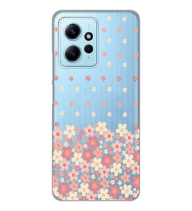 Redmi Note 12 4G Uyumlu Çiçek Desenli Şeffaf Telefon Kılıfı