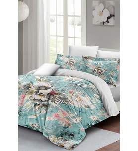 Floral Desing Luxury Çift Kişilik Pamuk Saten Nevresim Takımı