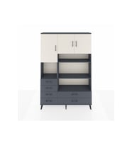 Arges Dolap 9 Raflı 6 Çekmeceli 3 Kapaklı 132x30x195 Antrasit-Aytaşı/Antrasit