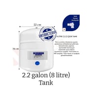 Conax Su Arıtma Tankı 8LT Tüm Cihazlara Uyumlu, NSF Onaylı, Paslanmaz Çelik Tank, Antibakteriyel