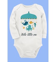 Organik Baskılı Pamuklu Unisex Bebek Body UZUNKOLE16