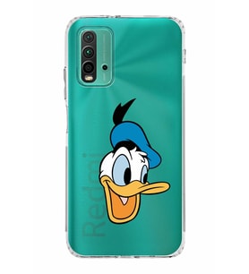 Xiaomi Redmi 9T  Kamera Korumalı Kapak Donald Duck Tasarımlı Şeffaf  Kılıf