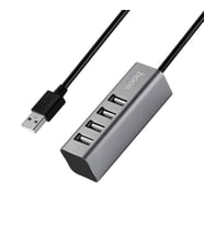 HOCO HB1 80cm Kablolu 4 Portlu USB Çoğaltıcı HUB Adaptör (Füme)