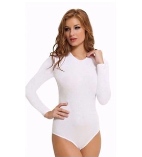 KOTA 6183 BAYAN UZUN KOLLU ÇITÇITLI BODY 3 ADET (Beyaz)