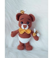 Papyonlu Tombik Ayıcık Amigurumi Organik Oyuncak