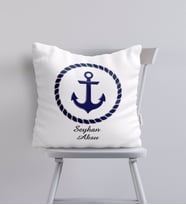 BK Gift Kişiye Özel İsimli Çapa Tasarımlı Yastık-1