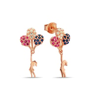 925 Ayar Gümüş Rose Balonlu Kız Küpe - K094701