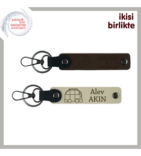 Seyahati Anlamlı Kılanlara Karavan Temalı Armağan, Kişisel Anahtarlık Takımı, Koyu Kahve-Sütlü Kahve