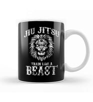 Brazilian Jiu Jitsu Train Like a Beast Distressed Kupa Bardak Porselen