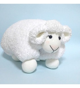 Pofuduk Kuzu Yastık Amigurumi Organik Oyuncak